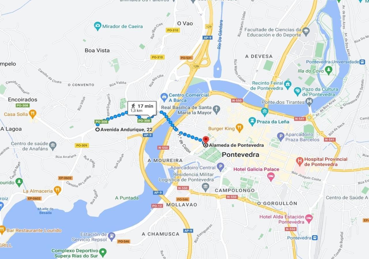 Apt Soleado Y Silencioso - Garaje- A 17 Min Andando Del Centro De Pontevedra Zewnętrze zdjęcie